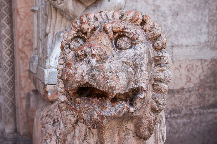 意大利 拉文纳狮子雕像图片