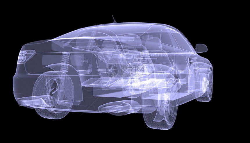 X射X光概念车运输绘画汽车玻璃蓝色跑车奢华车辆车轮金属图片