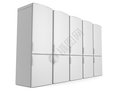 四门冰箱白冰箱电气冻结白色灰色合金冷却器美食技术家庭插图背景