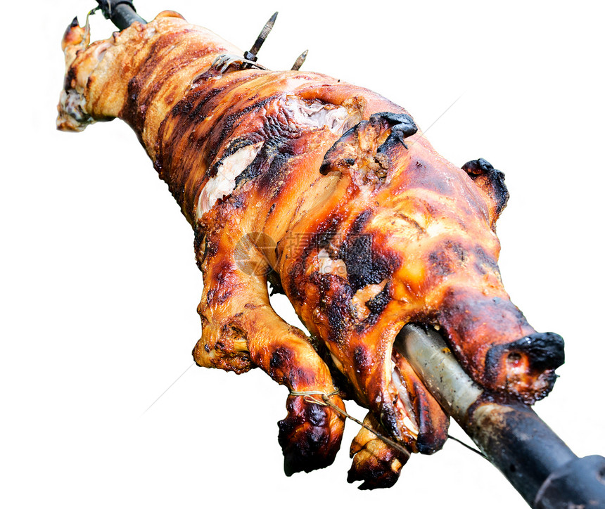 猪肉烤口水午餐白色食物脆皮大块图片