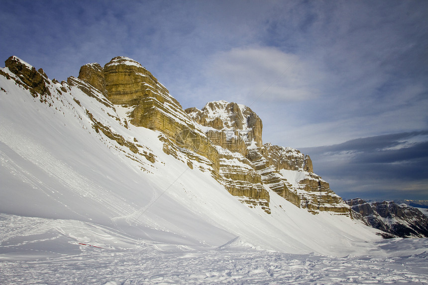 冬天的多洛美人滑雪板管道旅游旅行季节图片