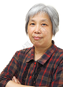 成熟的亚洲女性祖母快乐老年退休头发母亲长老白色成人女士健康高清图片素材