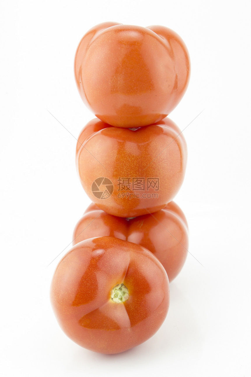新鲜西红柿红色绿色营养食物白色水果蔬菜工作室饮食图片