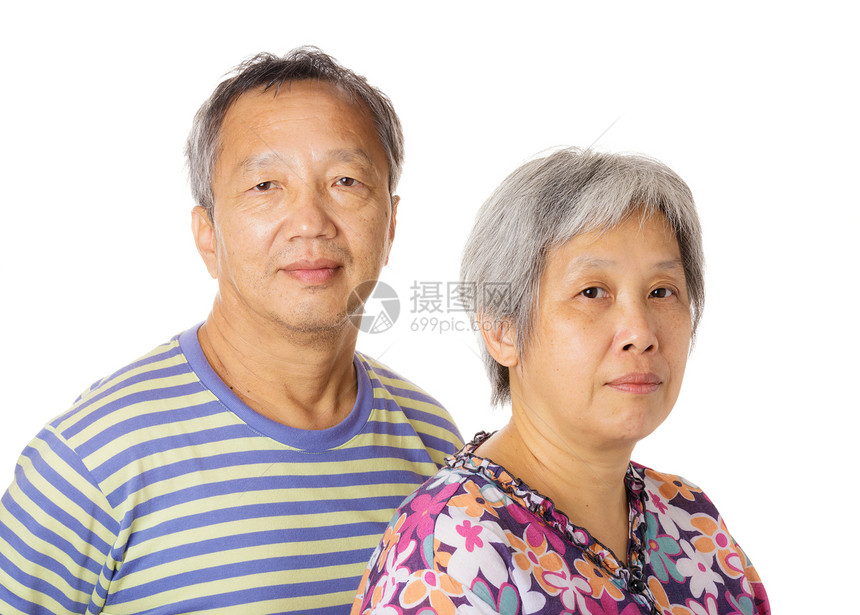 亚洲老年夫妇老夫妻灰色白色家庭两个人头发女性男人夫妻图片