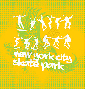 纽约高线公园城市滑冰精神矢量艺术插图男性竞赛男人运动青年乐趣滑板行动滑冰插画