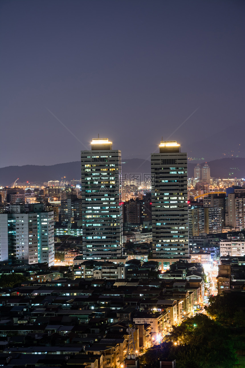 台北市府夜场景天际商业建筑学旅游市中心建造风景天堂建筑金融图片