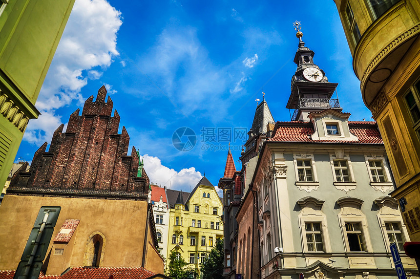 布拉格犹太教堂旅行文化大厅崇拜城市教会历史旅游天空场景图片