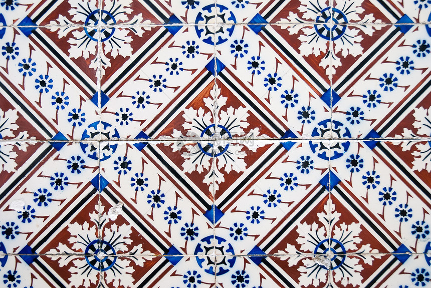 古老的陈腐典型瓷砖蓝色正方形工作制品马赛克手工陶瓷历史水泥控制板图片