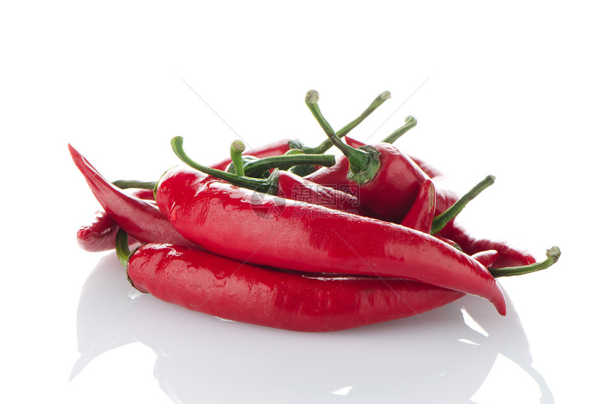 红辣椒辣椒白色红色蔬菜阴影香料胡椒图片