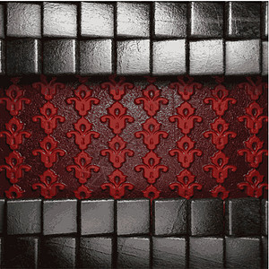 红底金属框架艺术插图反射抛光装饰装饰品风格红色背景图片