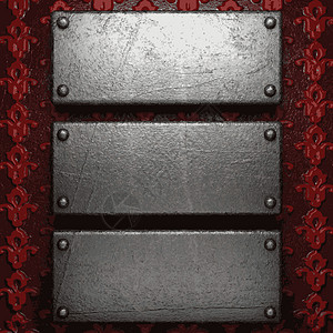 红底金属艺术框架反射插图装饰红色抛光风格装饰品背景图片