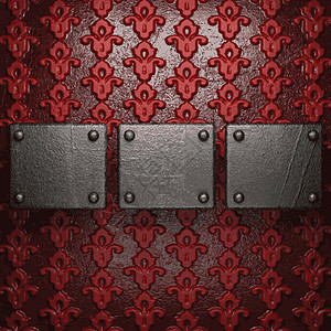 红色金属门红底金属抛光装饰品红色反射风格艺术插图框架装饰插画
