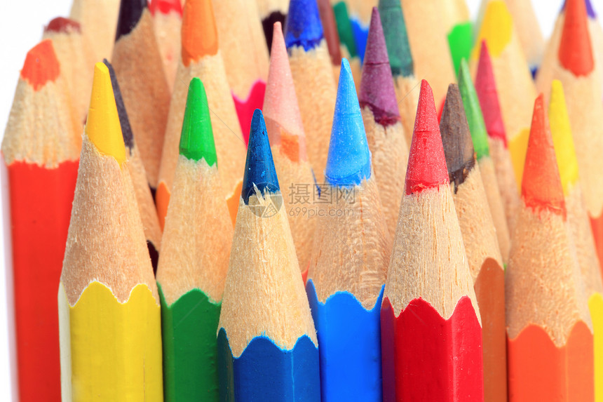 蜡笔光谱学校木头教育绘画大学素描铅笔彩虹橙子图片