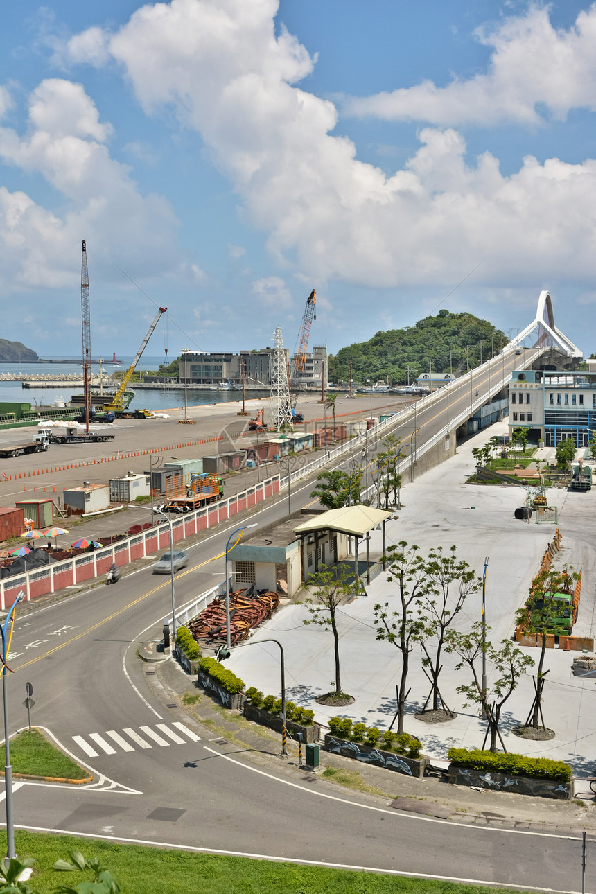 台湾苏奥港蓝色运输码头导航风景村庄旅行建筑假期血管图片