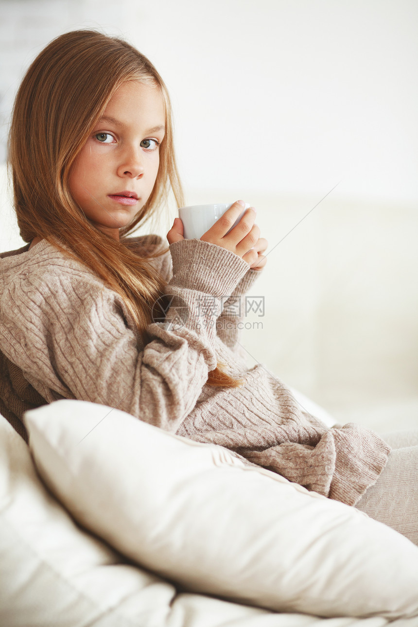 儿童喝茶茶沙发青春期女孩童年杯子寝具枕头房子毛衣衣服图片