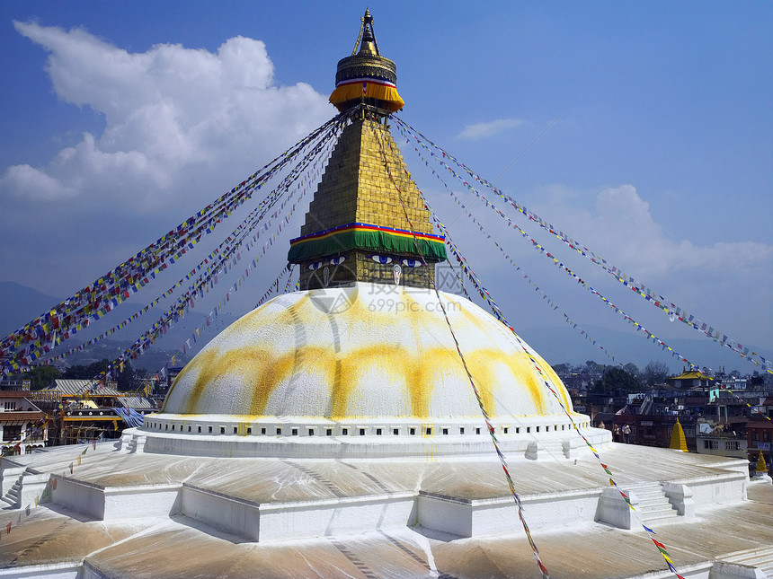 尼泊尔加德满都佛教徒建筑学胜地眼睛佛塔旅游旅行大佛寺庙宗教图片