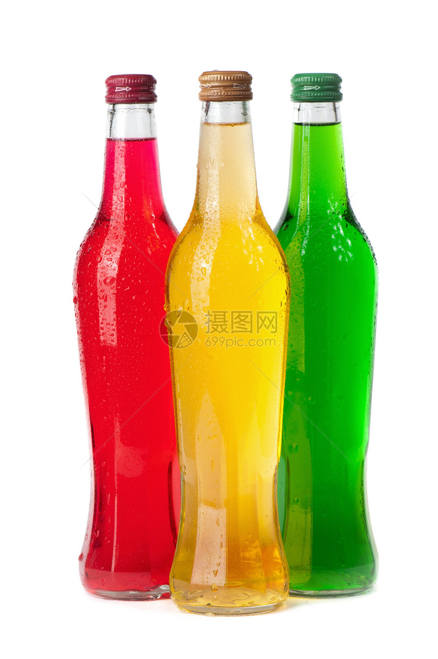 冷湿瓶液体黄色酒精冷却器玻璃对象汽水物体热带苏打图片