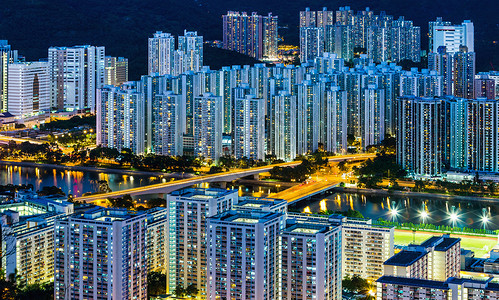 香港住宅区香港特区住房民众房屋公寓楼住宅市中心人口鸟瞰图建筑天际人口稠密高清图片素材