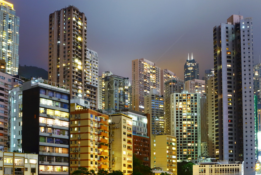 香港市中心区Downtown住宅建筑住房人口公寓天际房屋图片
