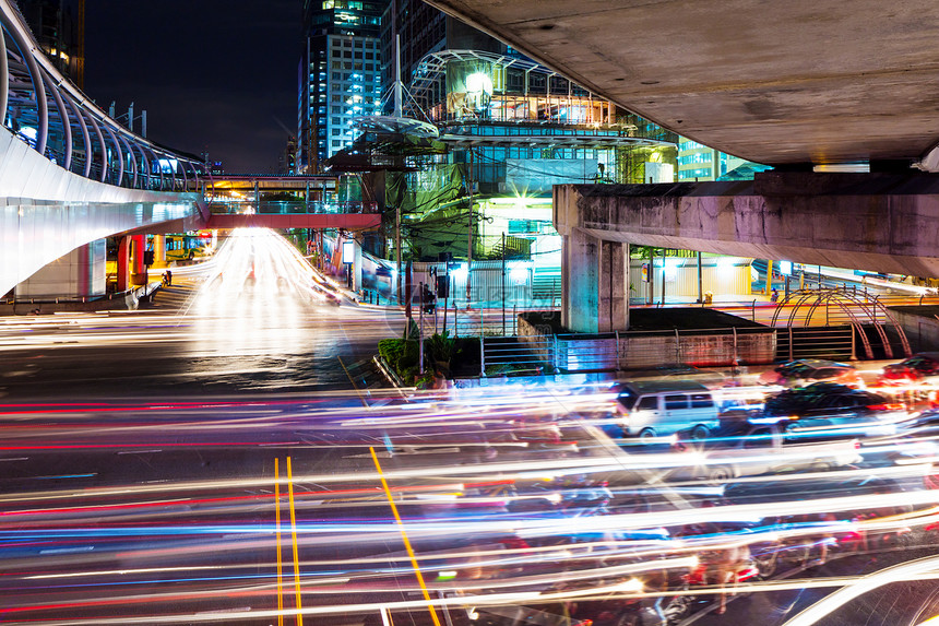 曼谷市踪迹办公楼办公室景观交通商业红绿灯大楼小路轨迹图片