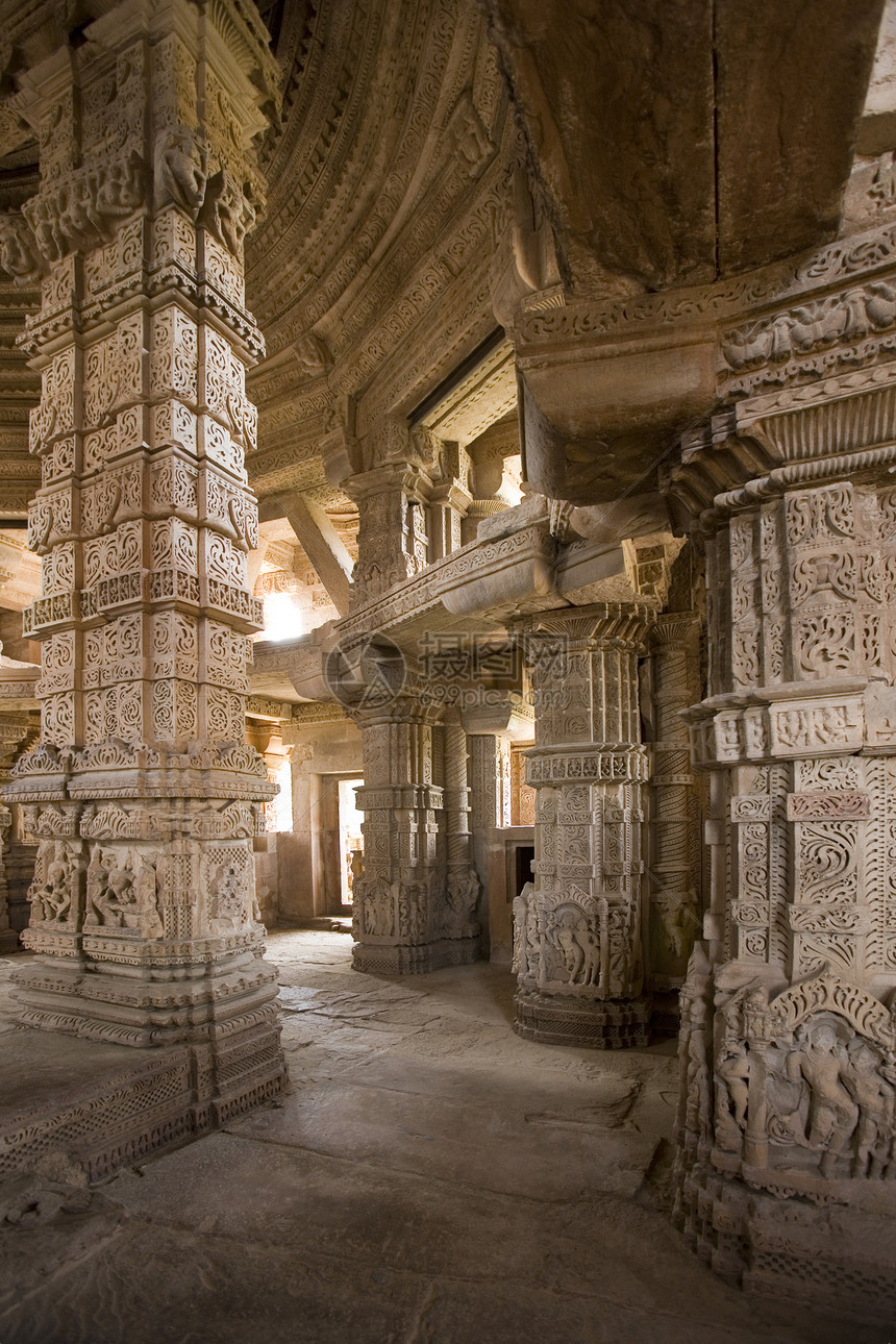 印度格瓦利尔印度神庙建筑学中央邦宗教观光雕刻文化柱子石头旅游国语图片