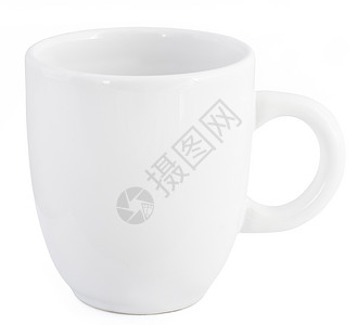 在白色背景上被孤立的白色中国咖啡杯背景图片