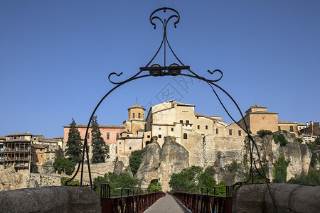 昆卡  拉曼恰  西班牙旅行旅游边缘地标建筑学观光悬崖背景图片