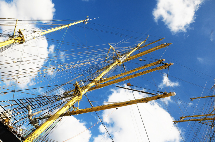 Craner 起落杆商业起重机游艇木头航行运输桅杆船桅金属蓝色图片