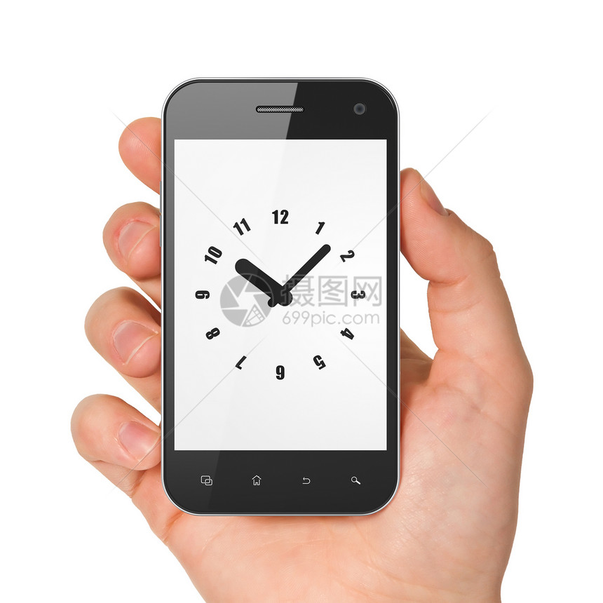 时间线概念 智能手机时钟手表小时药片屏幕黑色电话数字技术展示时间图片