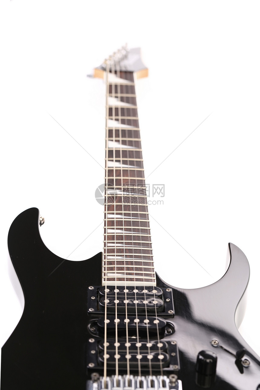 美丽的黑色电动吉他音乐家脖子音乐会花梨木白色木头岩石歌曲细绳唱歌图片