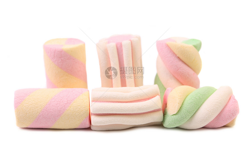 多彩的棉花糖育肥粉色食物厨房白色糖果图片