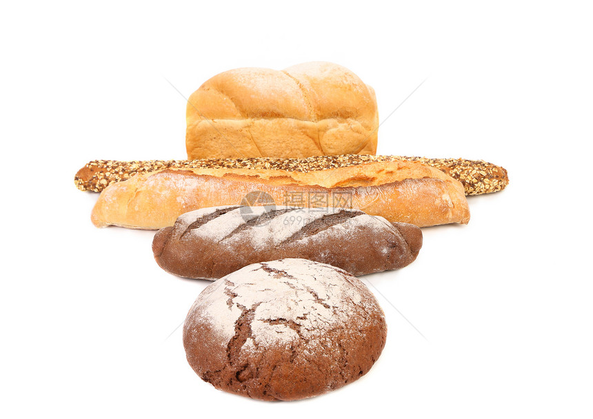 棕色面包和白面包小麦噼啪面粉香料正方形植物健康拼写种子谷物图片