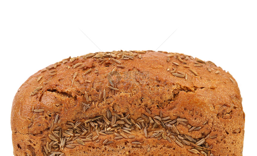 黑麦面包顶端配有离家种子图片