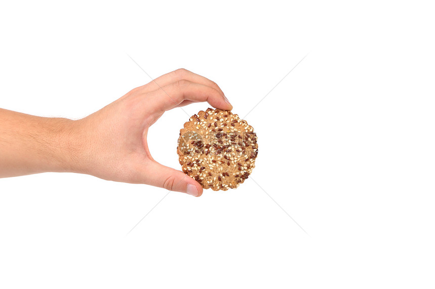 配芝麻种子的饼干面包棕色香味小麦玉米糕点白色麦片甜点团体图片