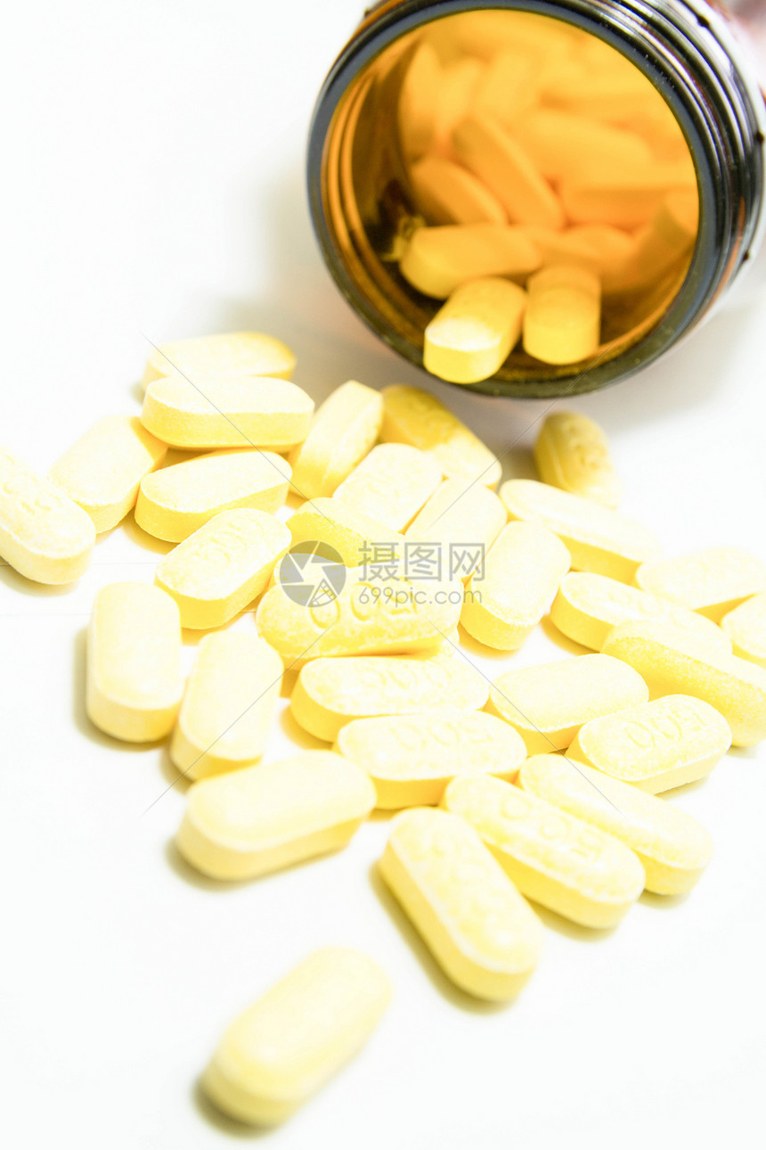 黄色药丸制药处方抗生素止痛药药品胶囊瓶子药片药物药店图片