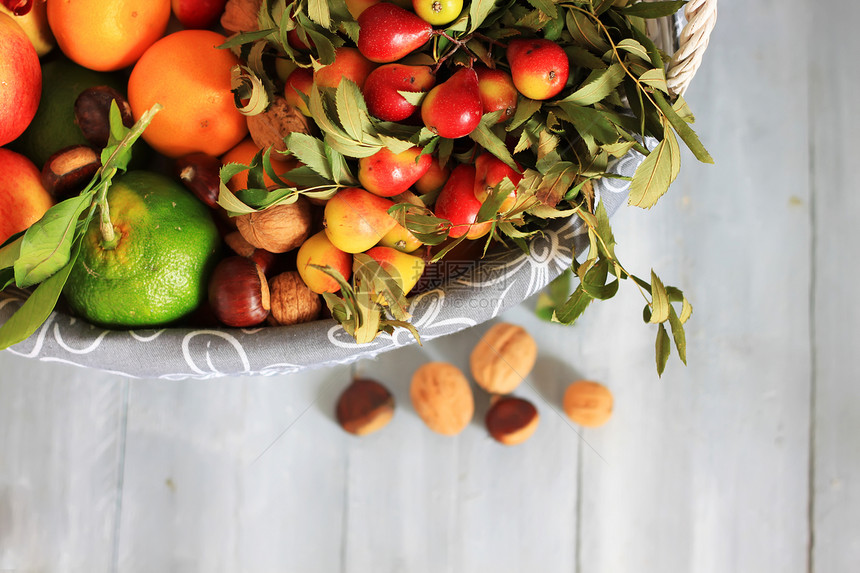 秋季水果篮子红色季节叶子照片玉米坚果乡村蔬菜食物图片