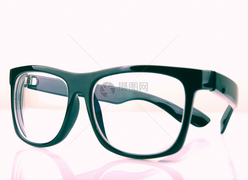 反转镜镜片手表眼镜黑色光学复古框架极客墨镜照片图片