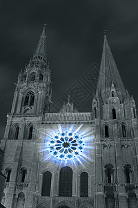 圣弥厄尔教堂法国中心海图大教堂历史旅行建筑学照明历史性城市背景