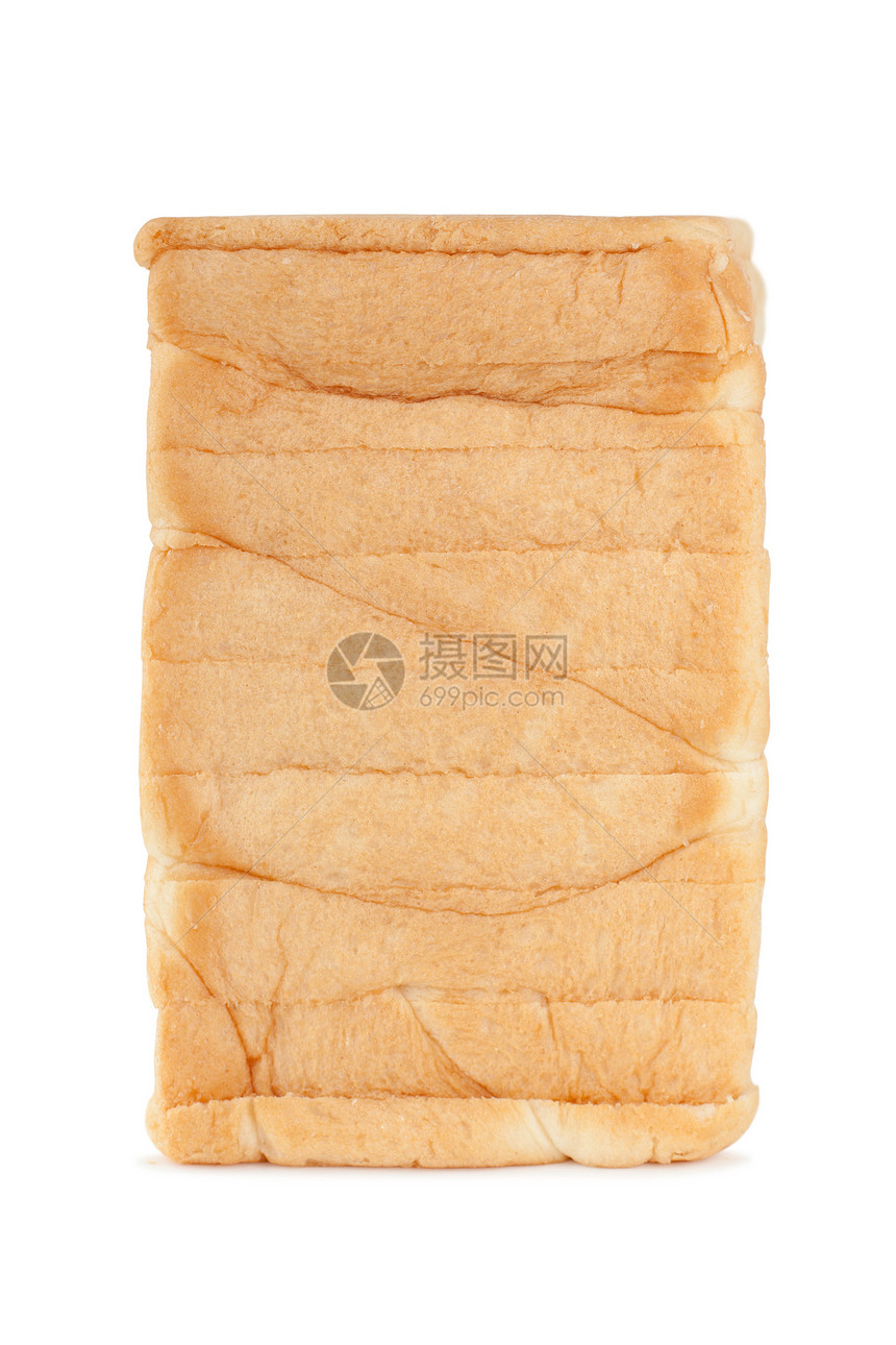 白底面孤立的切片面包白色粮食小麦面包营养面团面包师厨房棕色午餐图片