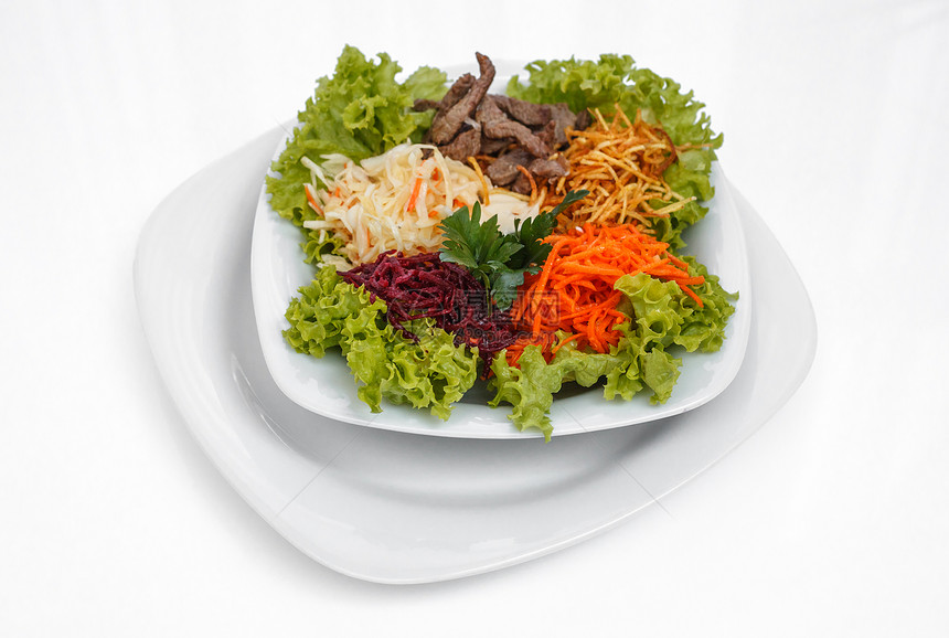 新鲜沙拉饮食猪肉美食叶子午餐土豆牛肉胡椒萝卜小吃图片