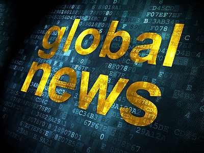新闻概念 关于数字背景的全球新闻通讯文章互联网报纸电脑技术出版物蓝色杂志屏幕金的高清图片素材