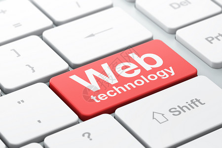 SEO 网络开发概念 计算机键盘上的网络技术红色的高清图片素材