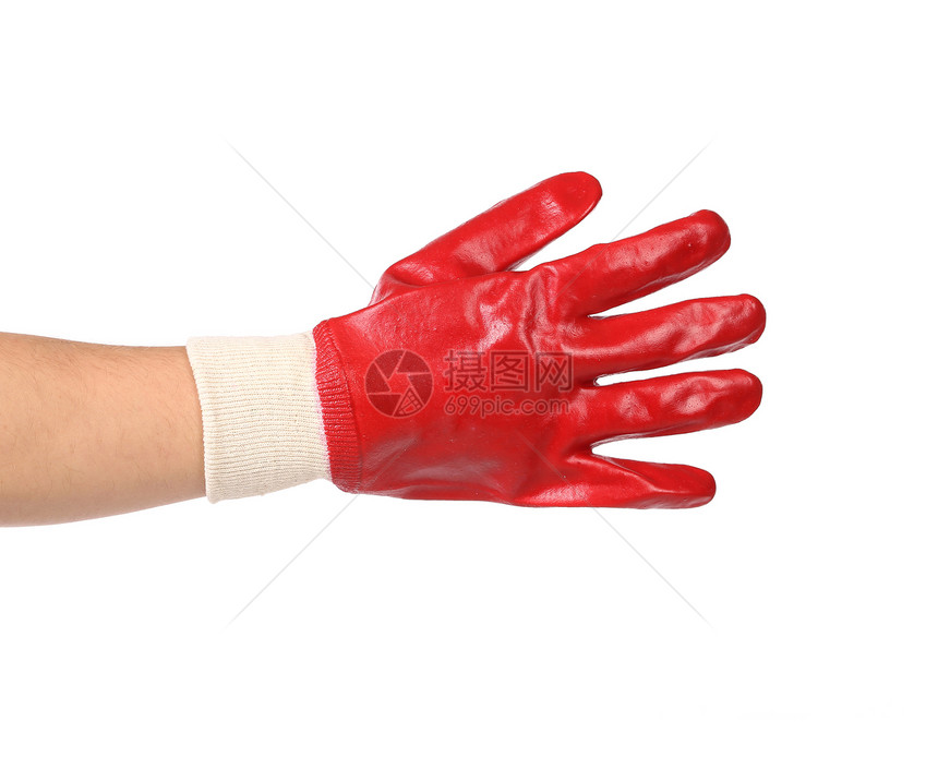 橡胶保护红色手套职业家务工人工具材料生活园艺安全敷料花园图片