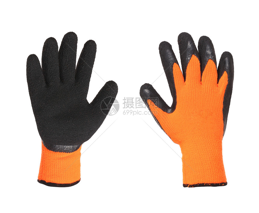 橙色和黑色保护手套图片