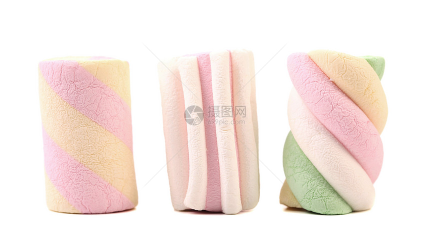 三种不同颜色的棉花糖 合起来小吃孩子水果童年食物软糖绿色糖果蓝色粉色图片