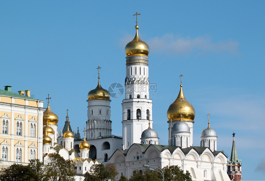 莫斯科克里姆林宫的伊凡大钟旅行大天使尖塔建筑学圆顶大教堂首都钟楼宗教教会图片