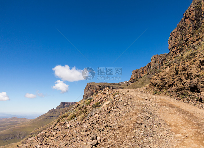 向莱索托发放Sani通行证旅行崎岖边界发夹国家曲线山脉顶峰荒野泥路图片