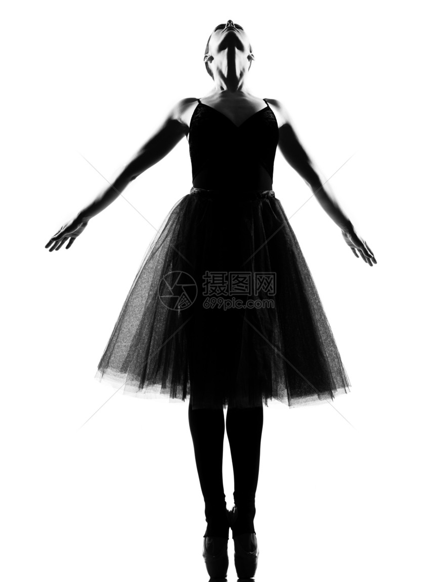 女子芭蕾舞演员芭蕾舞短裙舞者跳舞站立脚尖姿势图片