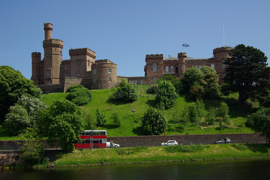 因弗内斯城堡 苏格兰堡垒港口墙壁城市支撑草地高地图片