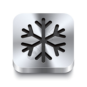 金属边框按钮平方金属按钮渗透性 - 雪花图标设计图片